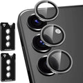 for Samsung Galaxy S24 Camera Lens Protector, Individual Metal Ring Tempered Glass Lens Cover, [Strong Adsorption] Scratch Resistant Ultra-Thin HD Clear Lens Cover, 2 Sets-Gray by Btscase
