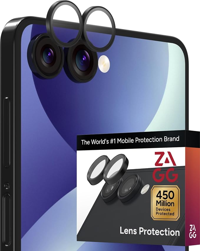 ZAGG Glass Elite Samsung Galaxy Z Flip8 Camera Lens Protector | Anti-Reflective, 5X Stronger Impact & Scratch Resistant Aluminosilicate Glass - Easy Installation, Smudge-Free Surface by ZAGG