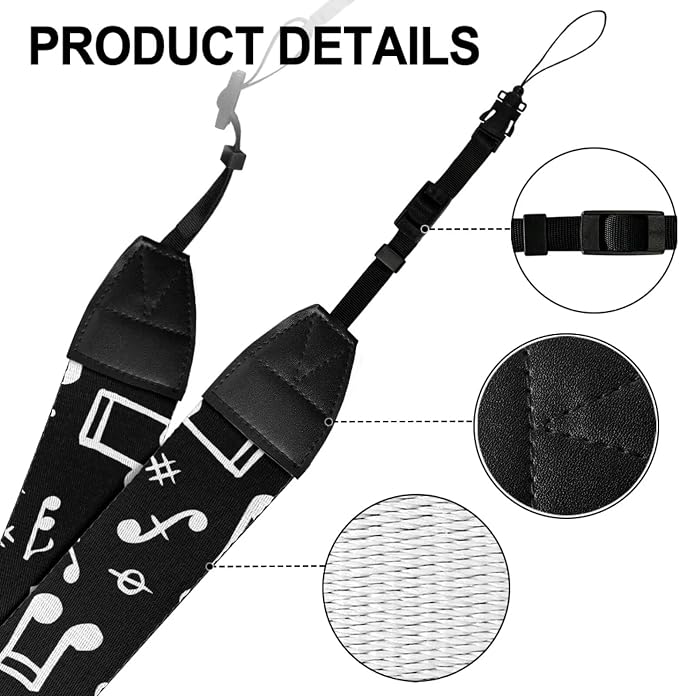 Coldinair Black Adjustable Camera Strap Universal Neck & Shoulder Soft Padded Strap for All DSLR Cameras,Binoculars - Image 7