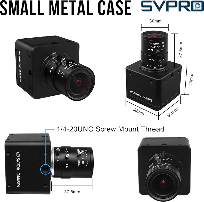 SVPRO USB 3.0 Global Shutter Camera, 1200P 120fps, 720P 200fps High-Speed Camera for Golf Swings, 2.8-12mm Manual Zoom Lens, Plug-and-Play UVC Webcam for Windows Mac Linux Android - Image 7