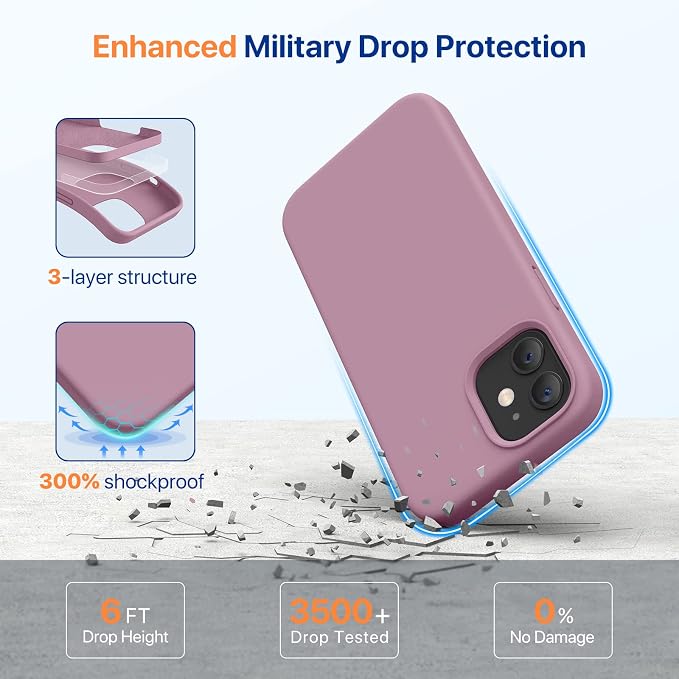 Miracase Silicone for iPhone 12 Case and iPhone 12 Pro Case, Blackcurrant | Liquid Silicone Gel Rubber Shockproof Drop Protection Phone Case for iPhone 12/12 Pro 6.1 inch - Image 4