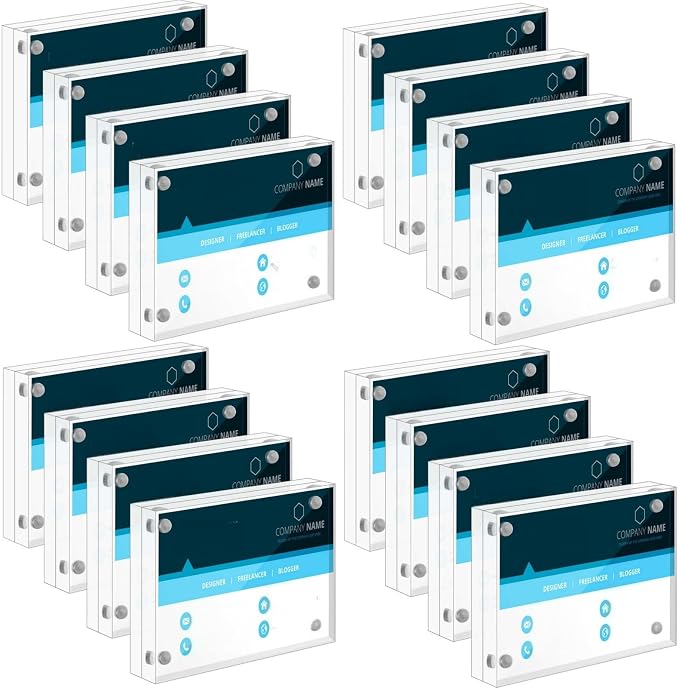 Kigley 24 Pcs 2.5 x 3.5 Inch Mini Acrylic Picture Frames, Clear Acrylic Photo Business Card Frame Desktop Display Double Sided Wallet Size Frame Freestanding Frames for Film Photos Cards Stamp by Kigley