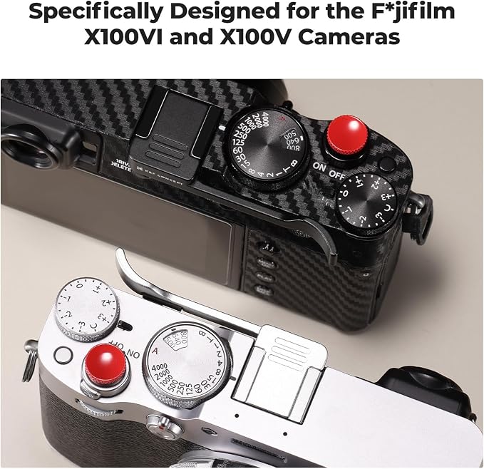 K&F CONCEPT Camera Thumb Grip with Red Shutter Button Compatible with FUJIFILM X100VI X100V, Black - Image 7