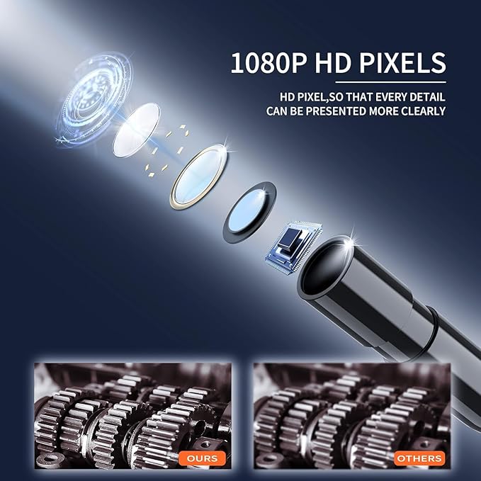Daxiongmao Endoscope Camera with Light, 1080P HD Borescope | IP67 Waterproof Snake Camera – Ideal for Inspecting Walls, Vents, Automotive Engines, Pipes – A Great Gift Tool for Men - Image 3