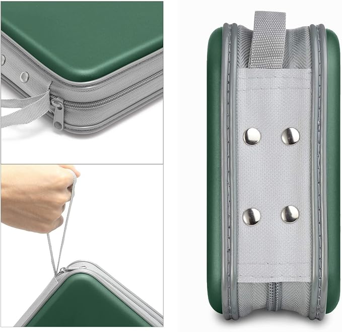 Siveit CD/DVD Cases 40 Capacity Disc Storage Binder for Car(Dark Green) | Holders Wallet Hard Plastic CD/DVD Case for Car Home Office Travel - Image 3