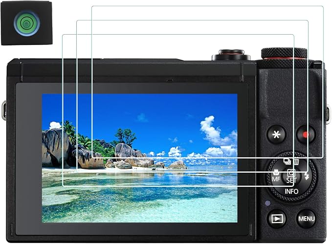 Screen Protector for Canon PowerShot G7X G7 X Mark III mark3 Digital Camera | (for accessories), [3 Pack] HUIPUXIANG LCD Tempered Glass Film 0.3mm High Definition 9H Hardness by HUIPUXIANG