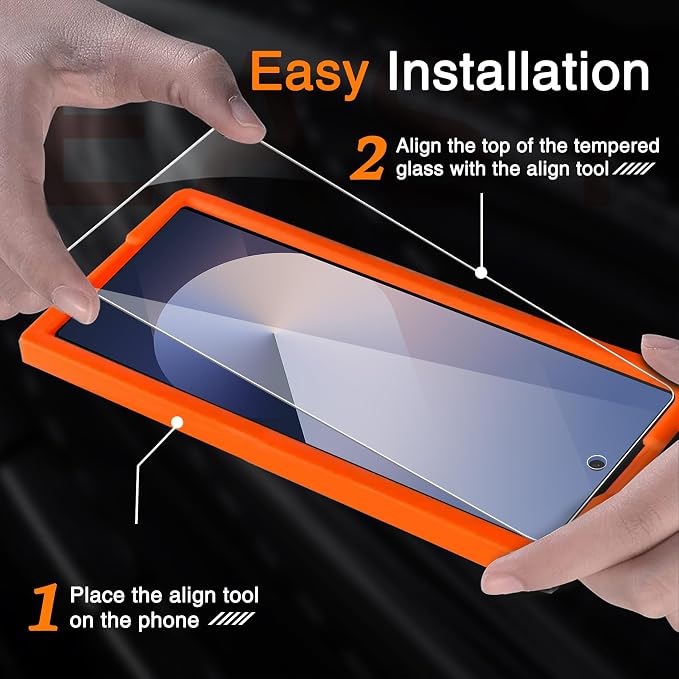 Wiaocit Tempered Glass Screen Protector for Samsung Galaxy Z Fold 7 | 3+3 Pack, 9H Hardness, Camera Lens Protector, Installation Frame, Bubble Free, Case Friendly - Image 2