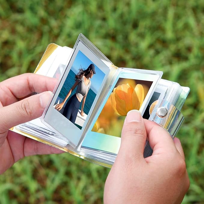 Ruibytree 2 Pack Holographic Small Photo Album 2x3 for Fujifilm Instax Mini | 72 Instant Photo Capacity, Portable Size, Acid-Free Pages, Snap Closure, Fits Polaroid 2x3 Prints, Carry Favorite Memories - Image 5