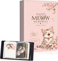 DEGDFSGR 5x7 Small Photo Album, 60 Pockets Holds 120 Photos | Slip-in pockets, black elastic band, portable for family, wedding, baby, travel photos, Pastel Pink Cherry Blossom Cat by Unknown