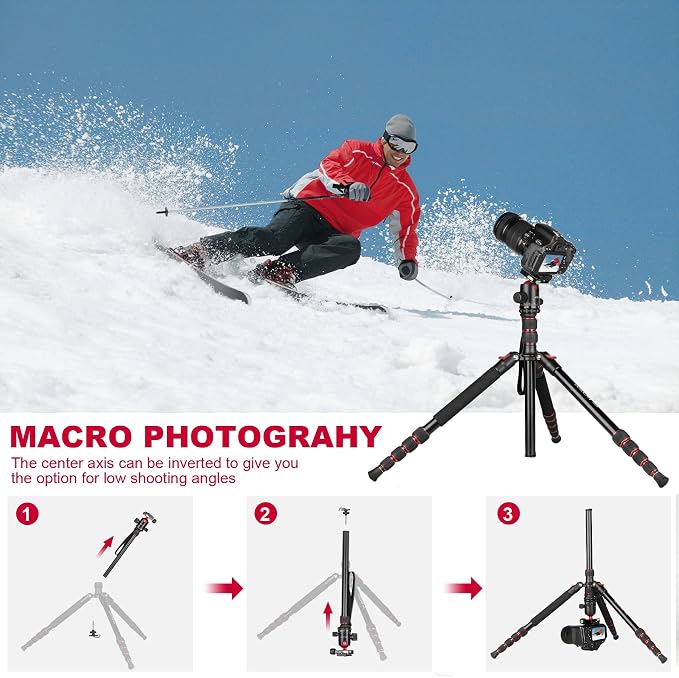 Victiv 80/85 inches Heavy Duty Tripod for Camera and Phone, 85" Camera Monopod Tripod, DSLR Binoculars Spotting Scope Camcorders Video Tripod Stand, 360 Degree Ball Head, 35 lbs Loads | Tripod Stand for DSLR Binoculars Spotting Scope Camcorders Video, ... - Image 7
