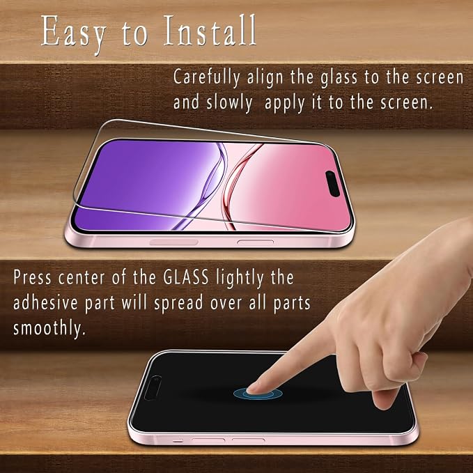2+2 Pack Screen Protector for iPhone 16 6.1 Inch Tempered Glass | with Camera Lens Protector, 9H Hardness, Anti Scratch, Bubble Free - Image 5