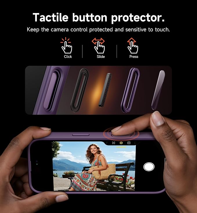 SURITCH for iPhone 17 Pro Case with Camera Control Cover, Camera Cover and Adjustable Kickstand, Compatible with MagSafe, Shockproof Bumper Protective Cases 6.3 Inch, Dark Purple - Image 6