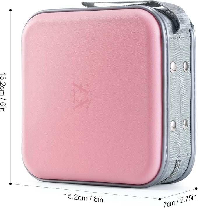 alavisxf xx CD Case, 48 Capacity Hard Plastic Zipper Disc Wallet for Car | DVD Holder, Portable Hand Strap, Anti-Slip Sleeves, Scratch-Resistant Sleeves, Disc Storage Organizer, for Home Office Travel - Image 2