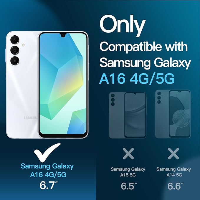 JETech Screen Protector for Galaxy A16, with Camera Lens Protector, 2+2Pack | HD Clear Tempered Glass, Anti-Scratch Protection - Image 2