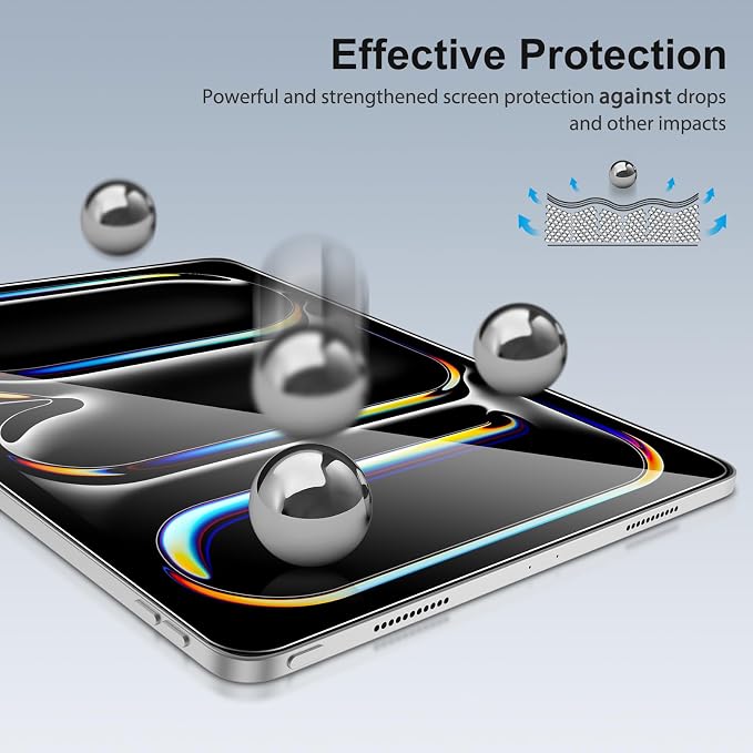 SPARIN 2+2 Pack Screen Protector for iPad Pro 13 Inch M5/M4 [2025/2024] | Camera Lens Protector+Tempered Glass with Alignment Frame for ipad pro 13 8th/7th Gen, Case Friendly/Apple Pencil Pro support - Image 5