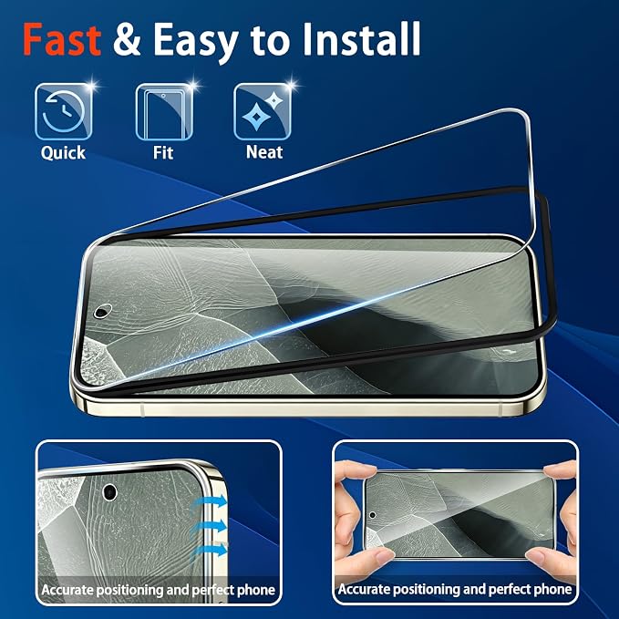 Screen Protector for Google Pixel 11 Pro XL with Camera Lens Protector | (3+2 Pack) 9H Tempered Glass,Fingerprint Unlock,Anti-Scratch,Bubble Free,Case Friendly - Clear - Image 8
