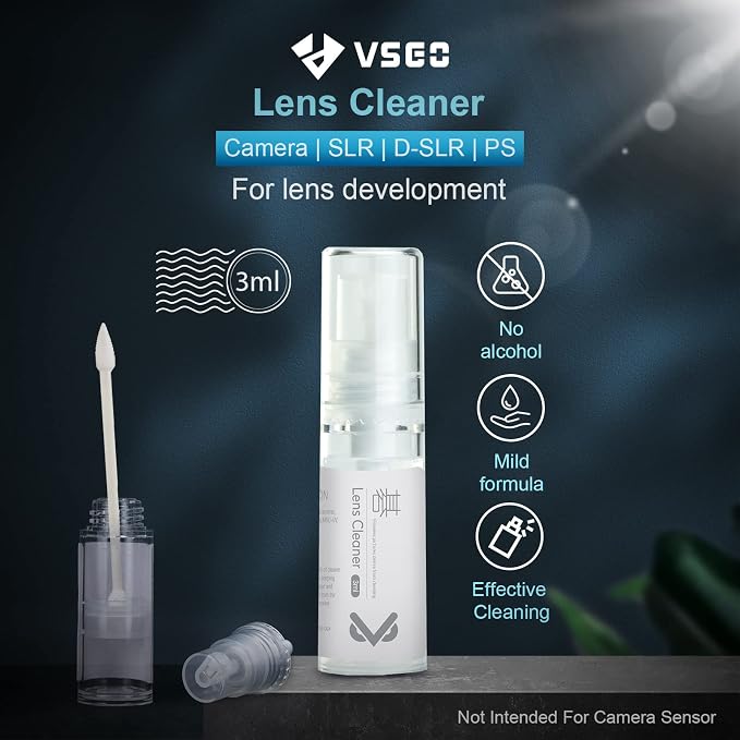 VSGO Professional Camera Cleaning Kit with Portable Bag Air Blower Lens Cleaning Pen Spray Cotton Swab Cloth Compatible with Canon, Nikon, Sony DSLR Cameras and Sensitive Electronics Bundle(VS-A3E) - Image 5