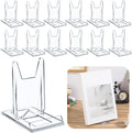 6 Pack Acrylic Book Stand for Display Adjustable, 4.2in H | Clear Display Holder Easel Collector Stand for Home Office, Back to School Comic Album CD Magazine Postcard Artworks by Memorywuu