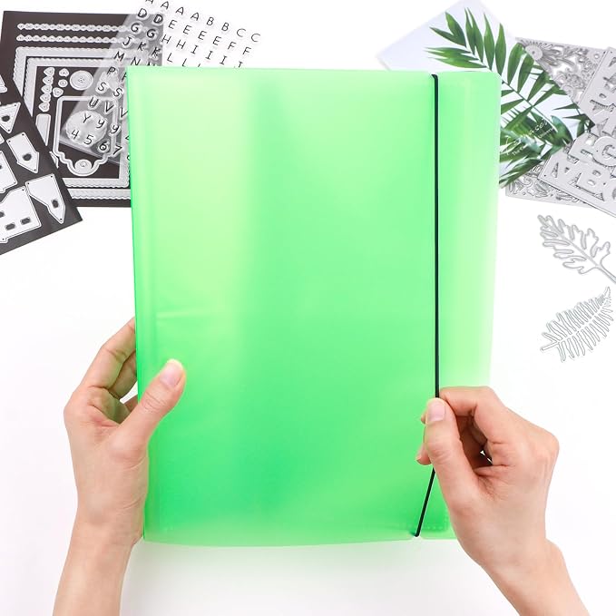 2 Pack Large Sticker Photo Storage Album, Stamp & Cutting Dies Storage Book Organizer Folder for Cards Storage DIY Scrapbooking Card Making Supplies 20 Pages 80 Pockets/Pack (Yellow + Green) - Image 5