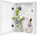 Muzilife 11x14 Shadow Box Wood Picture Frame, 2.16 Deep, Real Glass, White | FSC-Wood, Magnetic Door, Linen Interior & Pins, Vertical, Horizontal Wall Hanging, Display Case Frame for Photos & Keepsakes by Muzilife