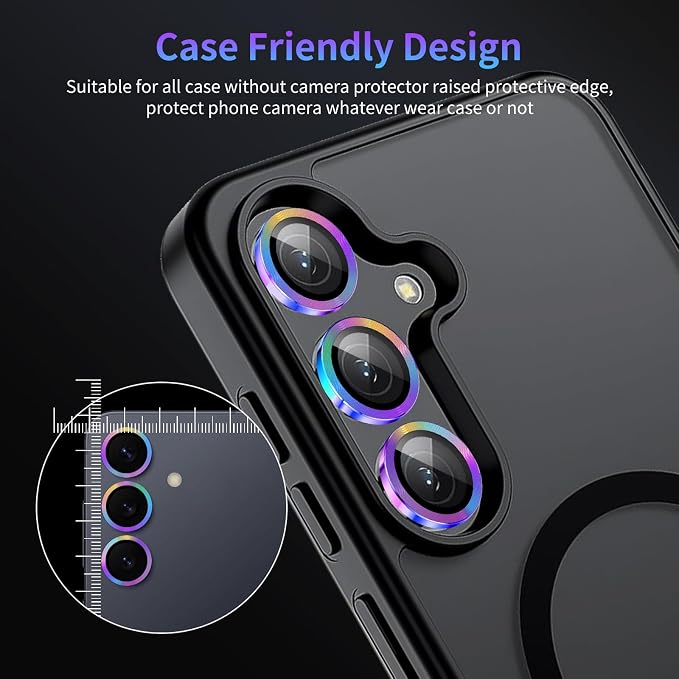 Camera Lens Protector for Samsung Galaxy S25,1 Pack | Tempered Metal Glass Camera Cover, HD Clear Anti-Scratch Lens Screen Protector Film,Case Friendly,Colorful Titanium - Image 7