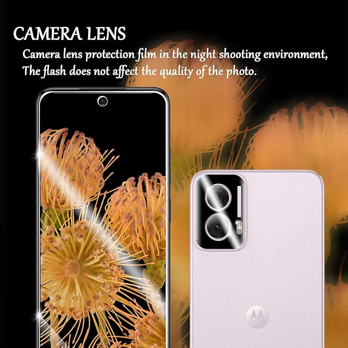 Moto G Power 5G-2024 HD Clear Tempered Glass Screen Protector + Camera Lens Protectors, [2+2 Pack] [Case Friendly] [Anti-Glare] [Bubble-Free] Screen Protector Glass For Moto G Power 5G-2024 - Image 5