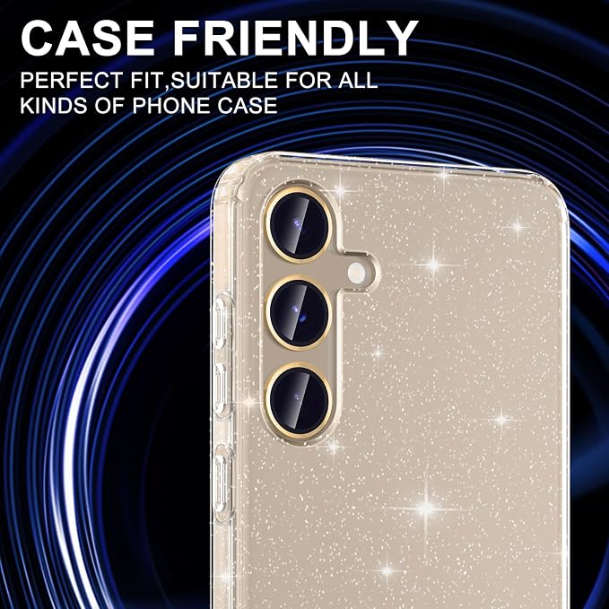 for Samsung Galaxy S24 Camera Lens Protector, Individual Metal Ring Tempered Glass Lens Cover, [Strong Adsorption] Scratch Resistant Ultra-Thin HD Clear Lens Cover, 2 Sets-Gold - Image 5