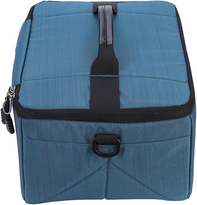 VINGVO Partition Lens Bag, Shockproof Waterproof Polyester Protective Insert Camera Pouch Camera Organizer Camera Lens Bag for Lens Tissue Card Reader(Blue) by VINGVO