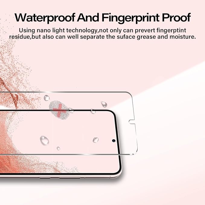 Galaxy S22 Tempered Glass Screen Protector + Camera Lens Protector [ 2 + 2 Pack ][Case Friendly] [Anti-Scratch] [Ultrasonic Fingerprint Unlock] Clear HD Glass Protective Film for Samsung Galaxy S22 - Image 4