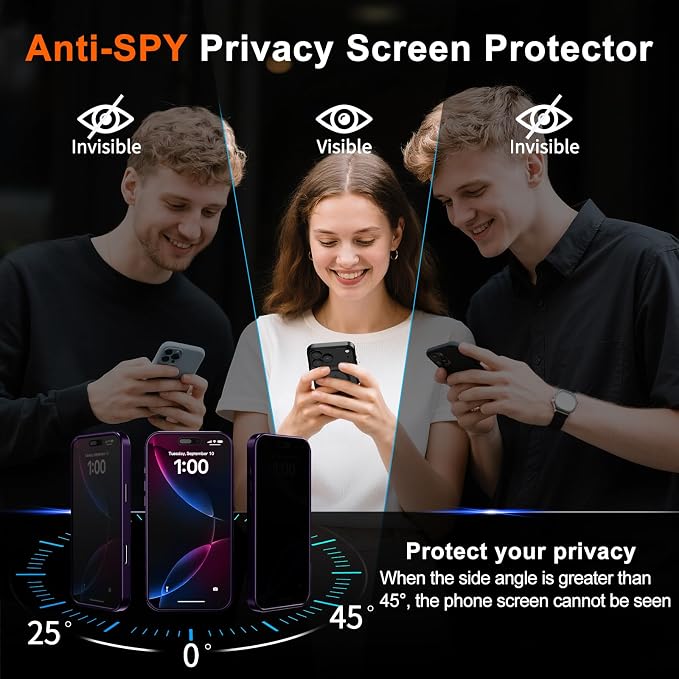 for iPhone 15 Case with Privacy Screen Protector, Purple | Full Camera Protection, Translucent Matte Magnetic, Compatible with MagSafe, Shockproof Phone Cover, Slim Fit Women/Girls - Image 7