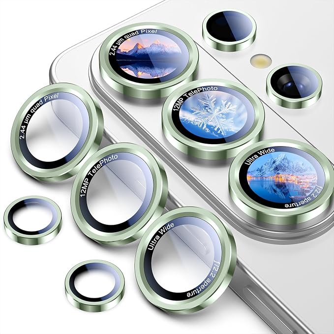 Uyiton for Samsung Galaxy S26 Ultra Camera Lens Protector, Unique Design | Case-Friendly, Ultra-Thin, Military-Grade Sapphire Glass with Aluminum Metal Rear Camera Screen Cover, Green - Image 9