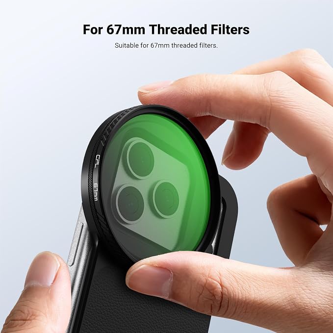 NEEWER 6.9" Magnetic Phone Lens Filter Mount Adapter Backplate Accessories & 67mm CPL Filter Circular Polarizing Polarizer Compatible with MagSafe iPhone 12/13/14/15/16/17 Pro Max & 14/15/16 Plus - Image 5