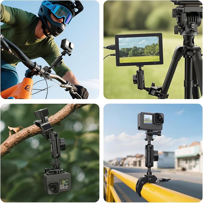 ULANZI R105 Super Clamp Camera Mount with 360° Dual Ballhead Magic Arm | Sturdy Y-Shaped 3-Claw Camera Clamp Mount for GoPro Hero 13/12/11/10/9, Insta360 X5/X4, DJI Osmo Pocket 3/2 Action 5 Pro/4 - Image 7