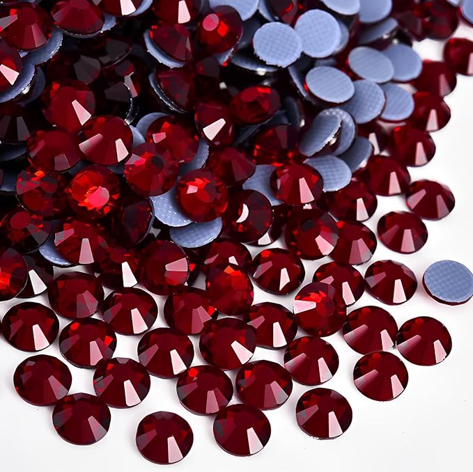 Jollin Hotfix Rhinestones Flatback Crystal Gems 6.4mm SS30, Dark Red | 288pcs Hot Fix Crystals Glass Rhinestones for Bedazzling, Crafting, Clothes, Shoes & Accessories DIY Decoration by Jollin