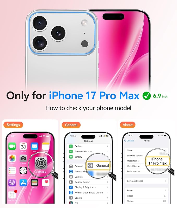 FNTCASE for iPhone 17 Pro Max Case, Fit for Magsafe, Screen Protector | Full Camera Protection, Translucent Matte, 14FT Military Grade Drop Proof, Shockproof Protective Phone Cover, Hot Pink - Image 2
