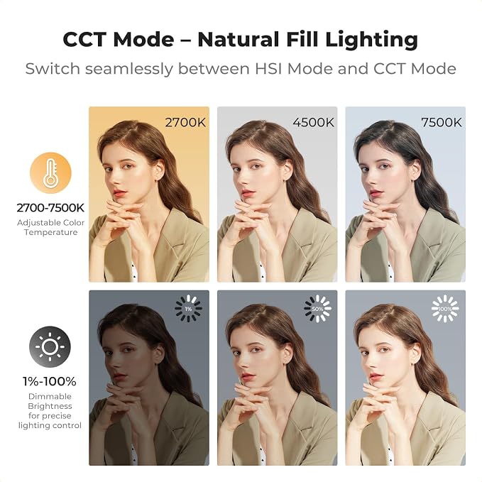 K&F CONCEPT 12W RGB Camera Video Light, 5000mAh CRI95+ 2700-7500K | Rechargeable LED DSLR Lighting 13 Effects with OLED Screen, Cold Shoe, 1/4'' Screw Mount for Content Creator Photography S12R - Image 5