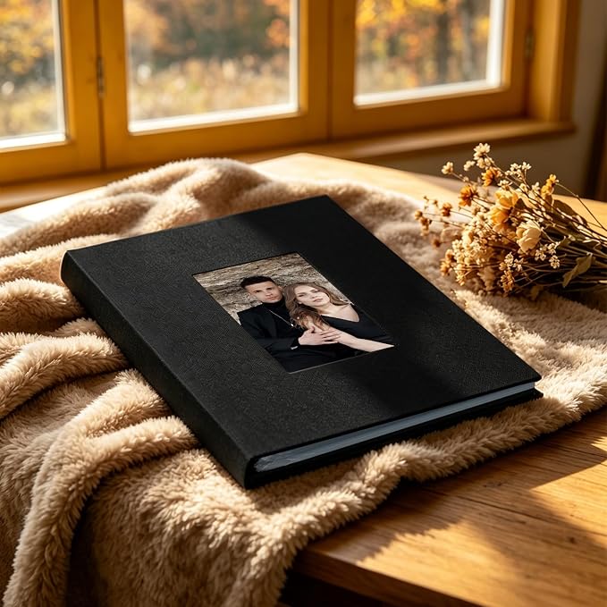 Photo Album 8x10 Linen Picture Book 26-Page Album Holds 52 Photos Art Presentation Folder for Picture or Certificates Storage - Image 3