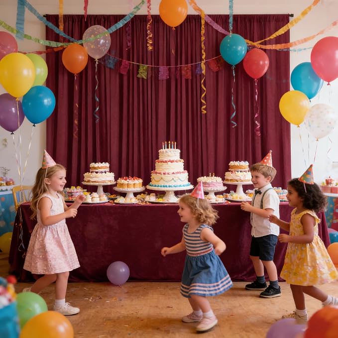 10ft x 10ft Rust Backdrop Curtains for Parties, Polyester Fabric Backdrop Drapes with Rod Pockets for Weddings, Birthday, Halloween, Photography, Christmas Party Background Curtain, 2 Panels - Image 5