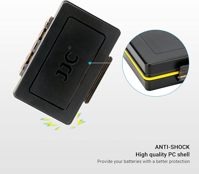 JJC 16 Slot AAA Battery Case, Shockproof & Water-Resistant Storage Box Holder Organizer Container with Molded EVA Interior and Ergonomic Locking System, Sturdy & Durable - Image 4
