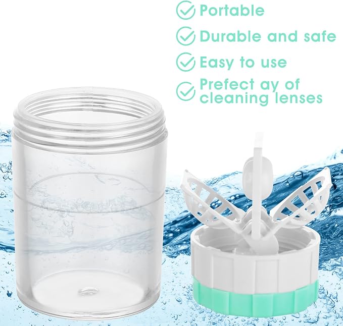Sibba 5 Pieces Manually Contact Lens Washer Cleaner, Lens Cleaning Container for Everyday Use, Contact Lens Cases, Contact Lens Soak Storage Kit for Travel Home - Image 3