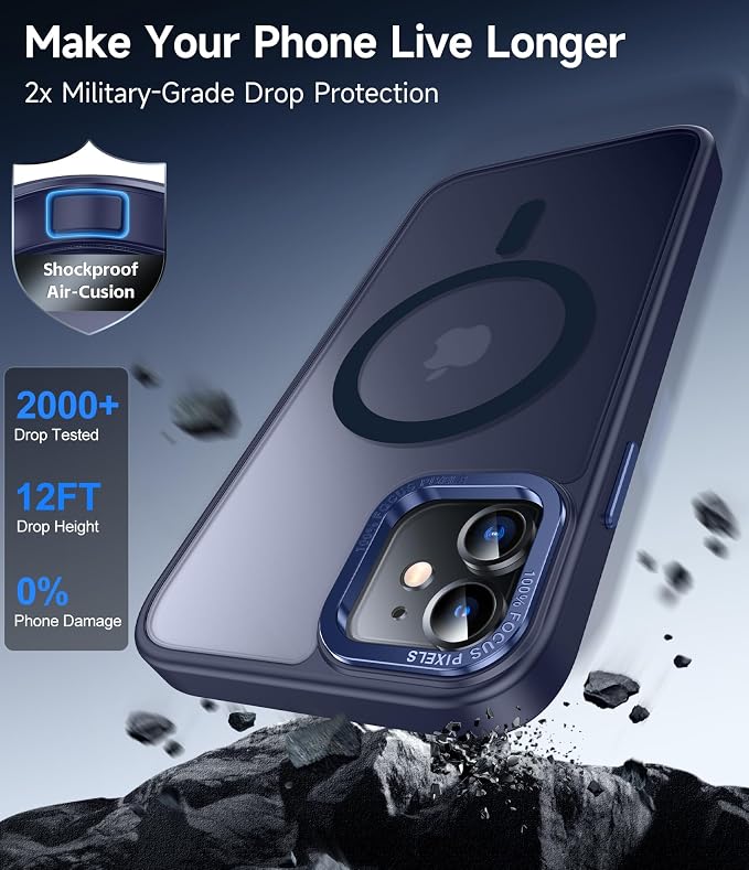 LeYi for iPhone-11 Phone Case Blue Compatible with MagSafe Magnetic[ Screen Protector X2 + Camera Cover X2] Funda para ipone 11case Military Grade Protective Cover Cases for i Phone 11 iphone11,Blue - Image 6