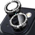 Suoman for iPhone 14 6.1 inch / 14 Plus 6.7 inch Camera Lens Protector, 9H Tempered Glass Film, [Does not Affect Night Shots] Metal Frosted Diamonds Independent Protective Cover- Diamond Black by Suoman