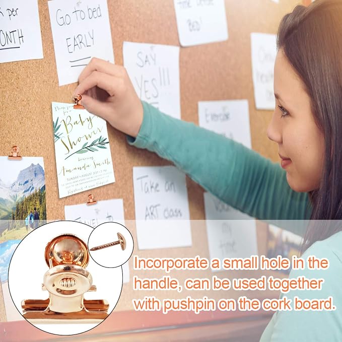 Small Bulldog Clips Rose Gold - Coideal 30 Pcs Mini Metal Binder Bull Clips Hinge Paper Clip Office Clamps for Picture Photos (22mm) - Image 5