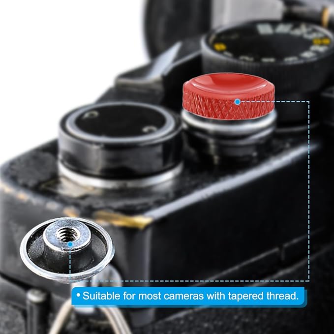 PATIKIL Camera Shutter Button, 3 Pack Soft Shutter Release Button Pure Copper Camera Button Carved Suitable for Nikon for Fujifilm for Leica DSLR/SLR Camera, Black - Image 5