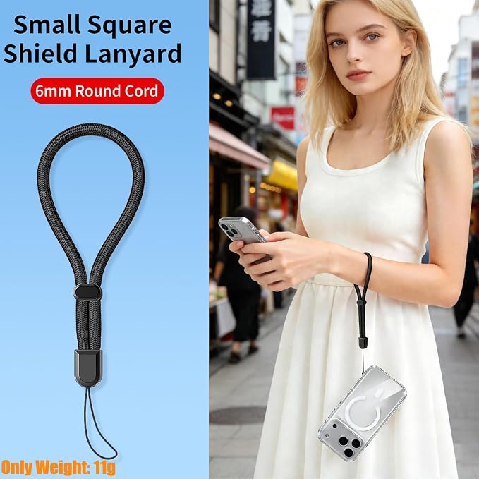 2 Pc Phone Wrist Strap Charm Anti-Lost Lanyard Hand Wristlet Finger Grip Strong Durable Adjustable for Women Men Universal for iPhone Camera Keychain USB Flash Drive Wallet ID Tag Black Beige - Image 6