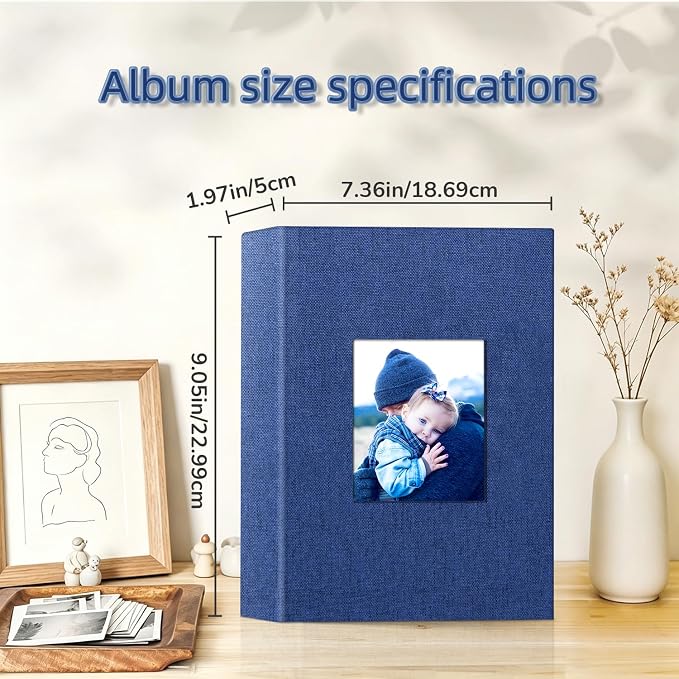 popotop Photo Album 4x6-200 Photos Photo Books with 200 Horizontal Pockets,Linen Cover Albums for Family Wedding Anniversary Baby Vacation Pictures - Image 4