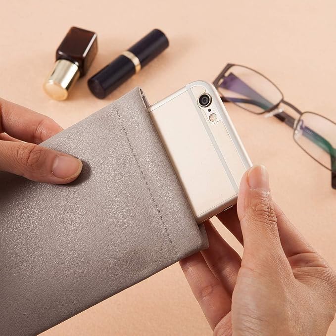 TRIUMPH VISION Eyeglass Case Glasses Case Soft Sunglass Pouch Sleeve 3 Pack | Slim Lightweight Alternative to Bulky Case, Leather Lined Protect Lens, Squeeze Easy to Use, Stylish Portable for Daily Use - Image 6