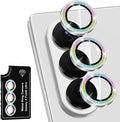 for Samsung Galaxy Z Fold 8 Ultra Camera Lens Protector, Individual Metal Ring Tempered Glass Lens Cover, [Strong Adsorption] Scratch Resistant Ultra-Thin HD Clear Lens Cover, 1 Set-Colorful Sparkly by Btscase