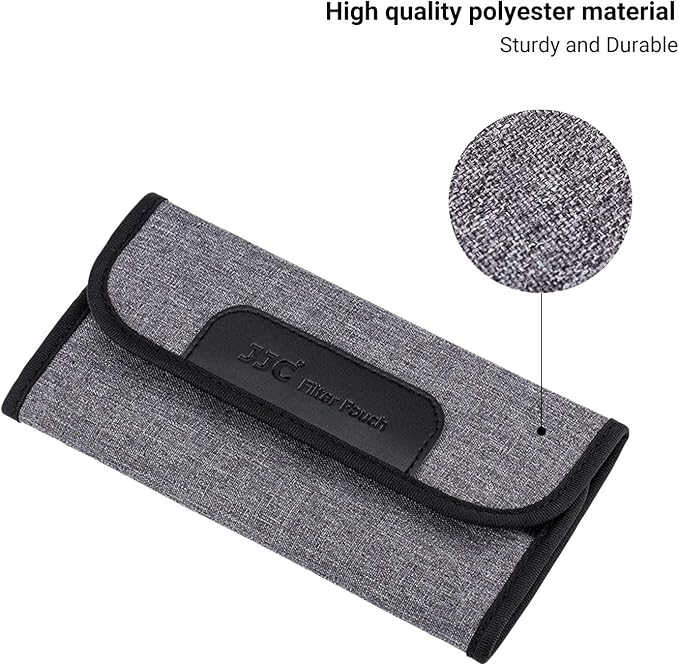 JJC 4 Pockets Filter Case for Round Filter Up to 58mm (37mm 40.5mm 43mm 46mm 49mm 52mm 55mm 58mm), Foldout Lens Filter Pouch with Microfiber Cleaning Cloth, Professional Photography Filter Bag | Foldout Lens Filter Pouch, Professional Photography Filte... - Image 8