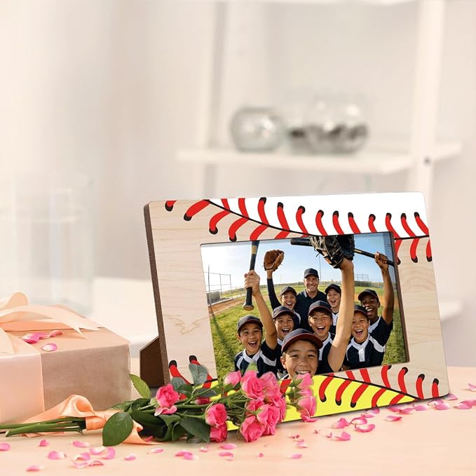 Baseball Picture Frame, Sports Photo Frame, Tabletop Display Frames for Baseball Players and Coaches, Sports Decor for Home Office Bedroom, Insert 4x6 Inches Photos - Image 4